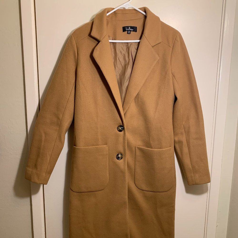 Lulu's Camel Single Breasted Coat - image 1
